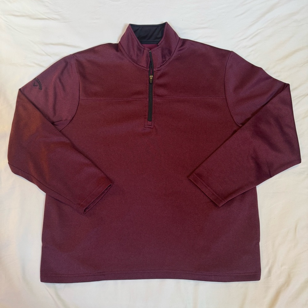 Callaway Men’s Thermal Waffle Knit 1/4 Zip Pullover L